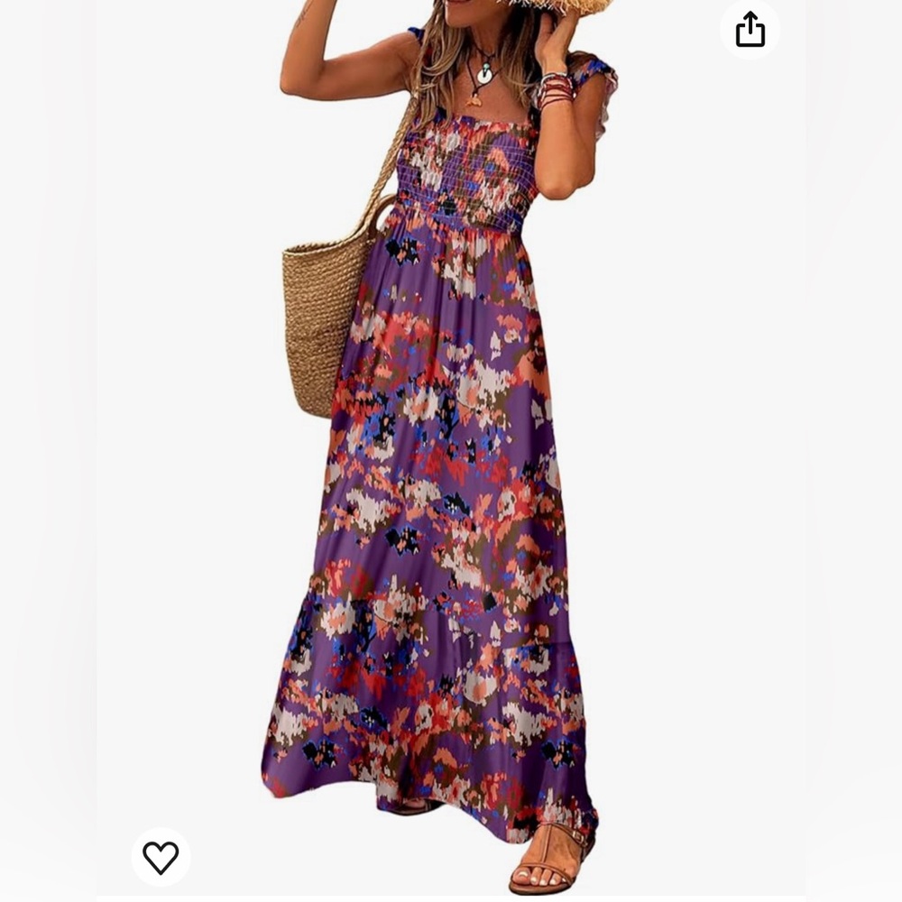 NWT Nap Dress: Square neck ruffle sleeve tiered maxi dress